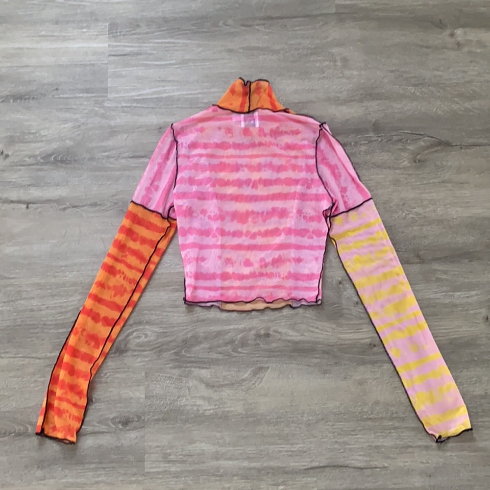 Princess Polly Color-block Mesh Crop Top - Picture 3 of 3